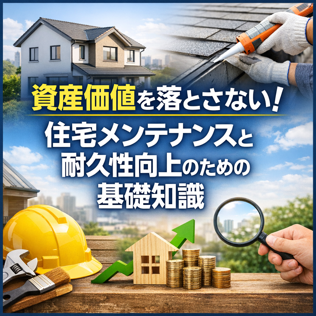 資産価値を落とさない！住宅メンテナンスと耐久性向上のための基礎知識