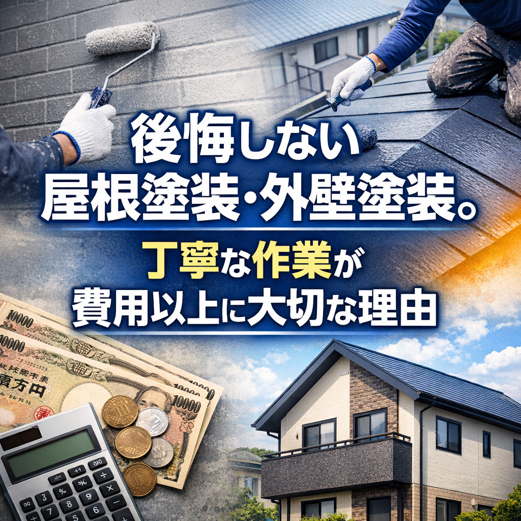 後悔しない屋根塗装・外壁塗装。丁寧な作業が費用以上に大切な理由