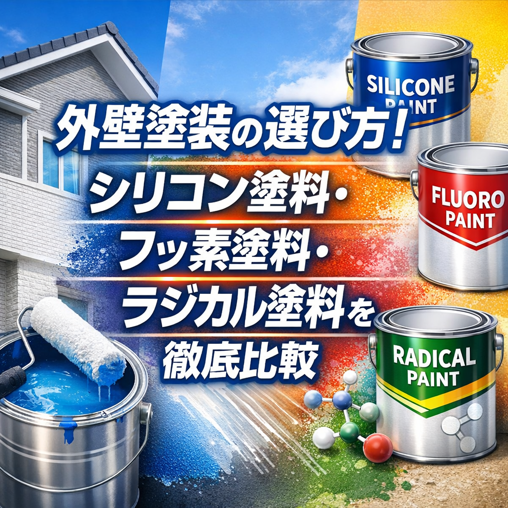 外壁塗装の選び方！シリコン塗料・フッ素塗料・ラジカル塗料を徹底比較