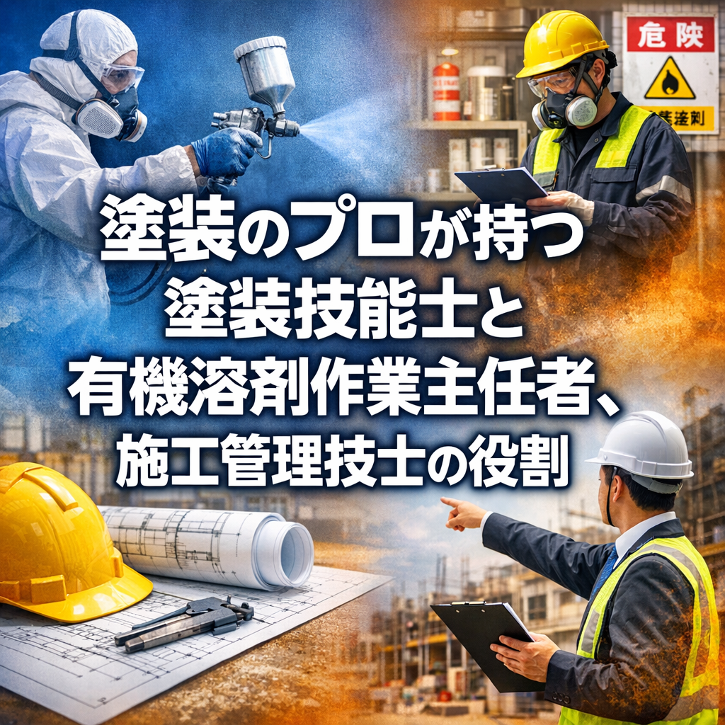 塗装のプロが持つ塗装技能士と有機溶剤作業主任者、施工管理技士の役割