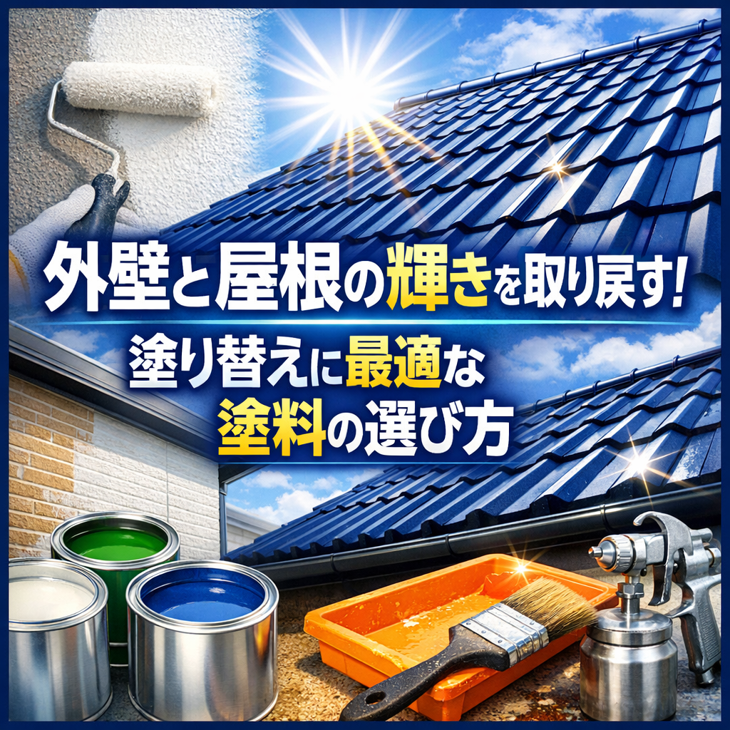 外壁と屋根の輝きを取り戻す！塗り替えに最適な塗料の選び方