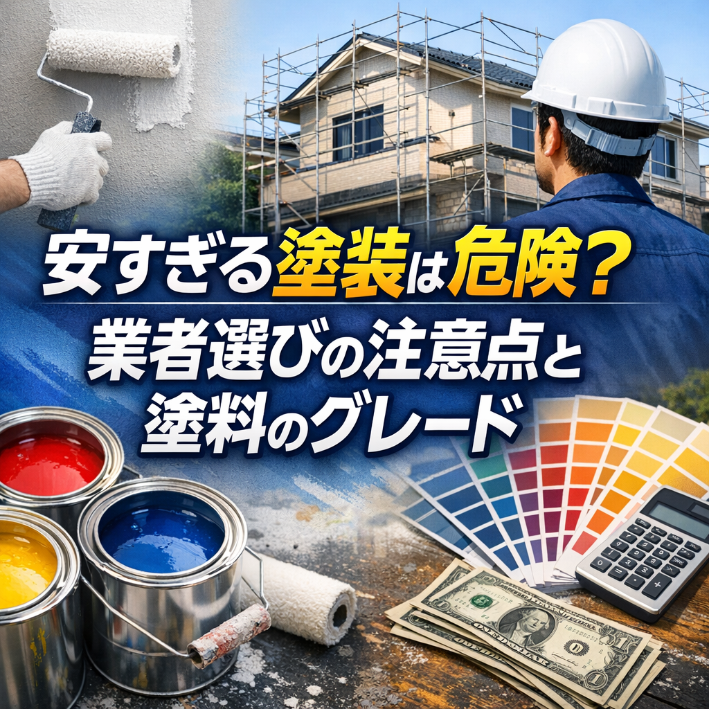安すぎる塗装は危険？業者選びの注意点と塗料のグレード