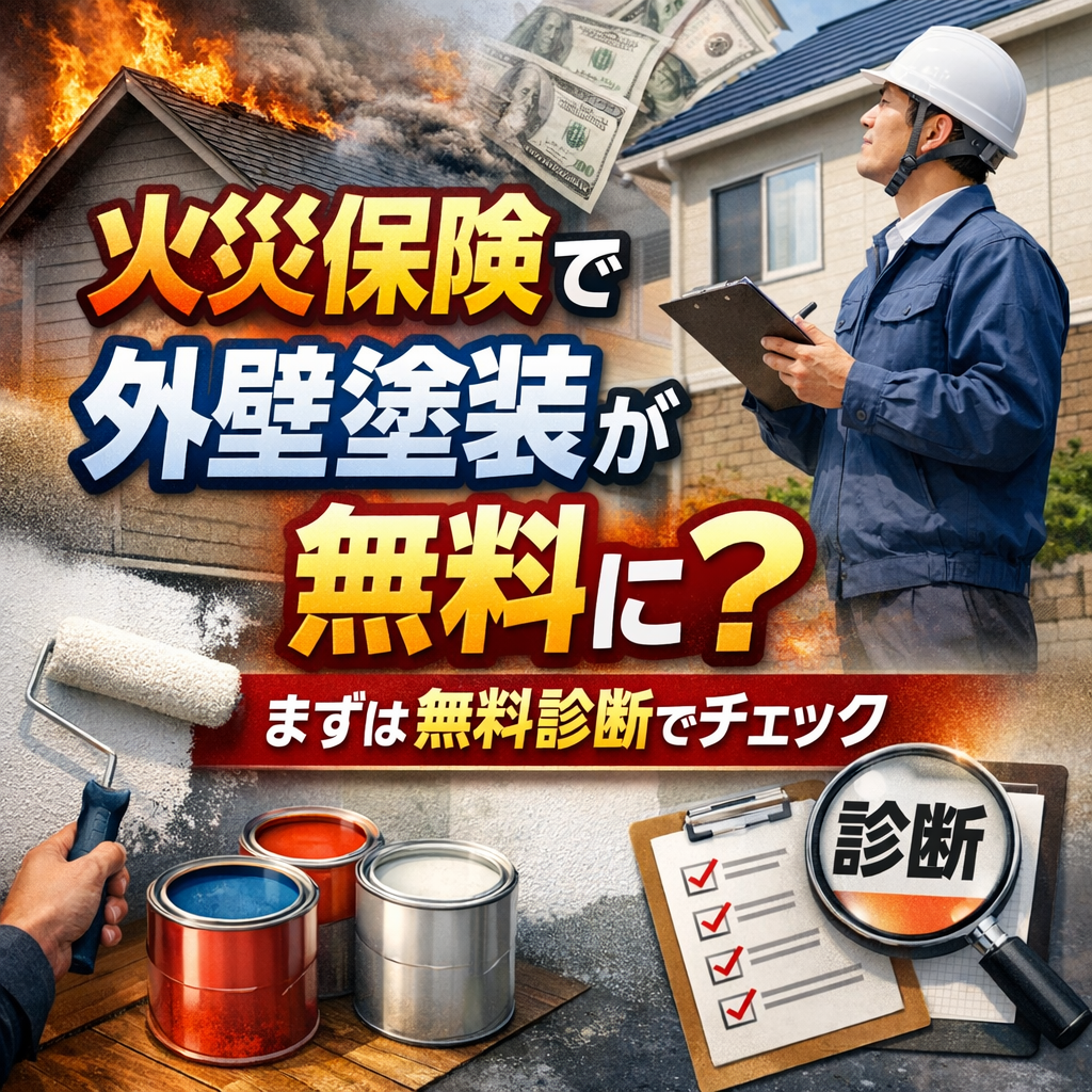 火災保険で外壁塗装が無料に？まずは無料診断でチェック