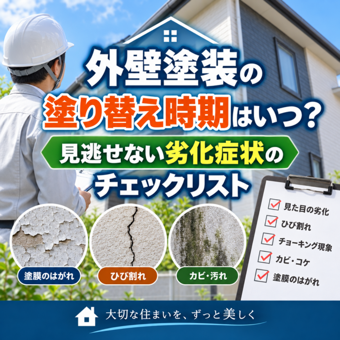 外壁塗装の塗り替え時期はいつ？見逃せない劣化症状のチェックリスト