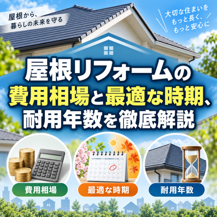 屋根リフォームの費用相場と最適な時期、耐用年数を徹底解説